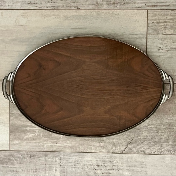 Vintage Royal Holland Teak
Wood Oval Tray Pewter Frame Rim 16.75" MCM
1950's - Picture 12 of 14